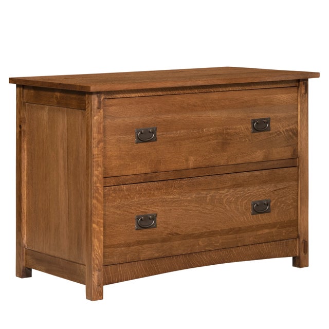 Mission Oak 2-Drawer Lateral File Cabinet – Walnut Stain For Sale In Chicago - Image 6 of 11
