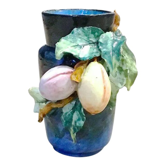 Antique French Edourd Gilles Majolica Vase For Sale
