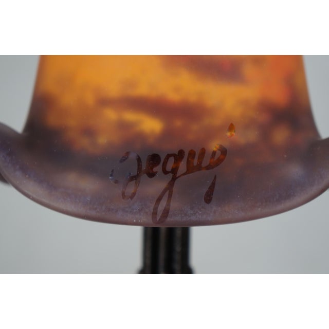 Metal French Art Deco Table Lamp by Degue & Barbier Et Corneloup 1930 France For Sale - Image 7 of 9