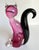 Glass Italian Venetian Murano Art Glass Pink and Black Cat For Sale - Image 7 of 10