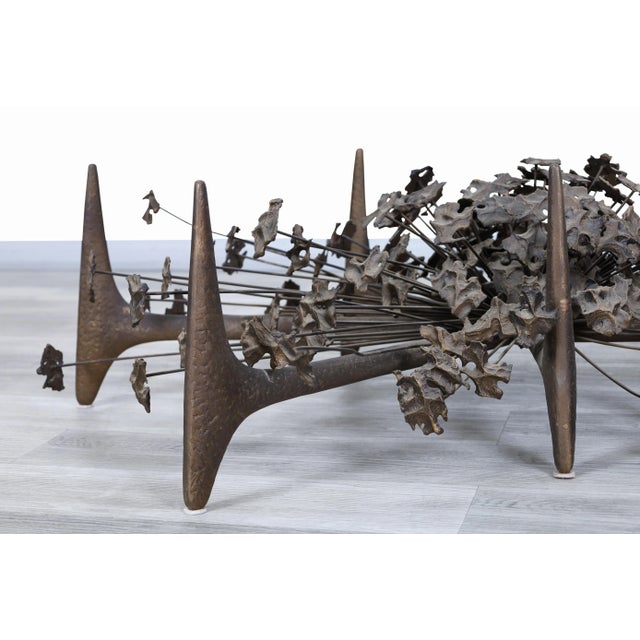 Black 1970s Vintage Sculptural Bronze "Starburst" Coffee Table by Daniel Gluck For Sale - Image 8 of 14