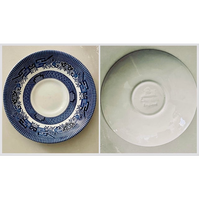 Mid 20th Century Blue and White Plate Collection- Set of Six For Sale - Image 9 of 11