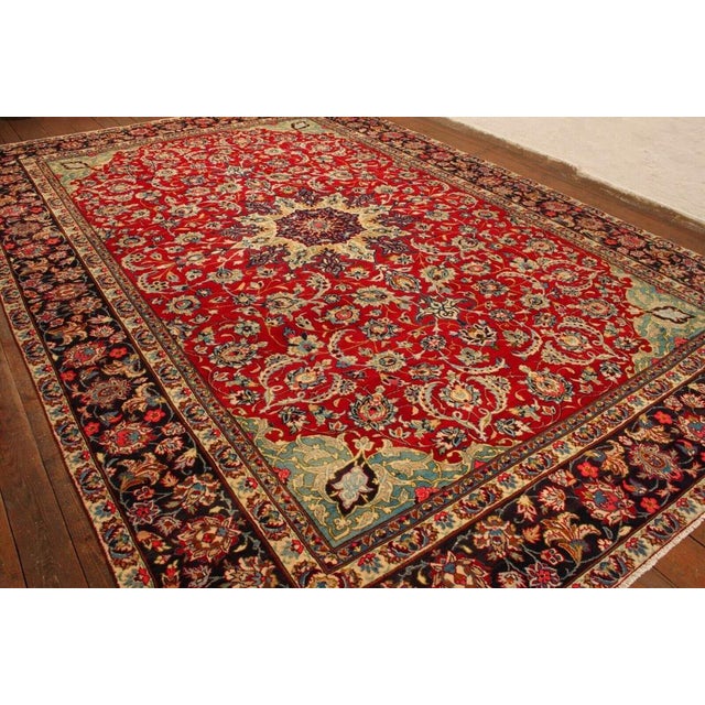 Red Middle Eastern Hand-Knotted Rug For Sale - Image 8 of 10