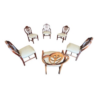 Early 20th Century Mahogany Hepplewhite Style Shield Back Dining Chairs - Set of 6 For Sale