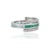 Contemporary Modern 3.82 Ct Blue Topaz & Green Onyx Spinner Eternity Band Ring in 925 Sterling Silver Size 6 For Sale - Image 3 of 16