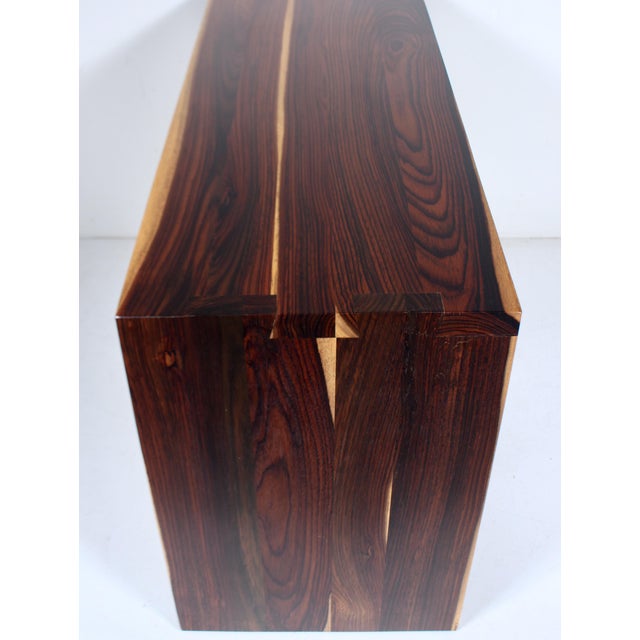 Modern Parsons Style Cocobolo Desk, Handcrafted, 1980s For Sale - Image 14 of 17
