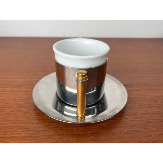 Italian Postmodern Lavazza Oro Series Espresso Cups and Saucers from Balzano, 1980s, Set of 7 For Sale - Image 15 of 18