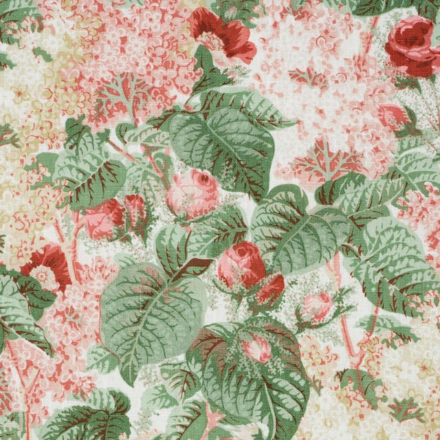Contemporary Schumacher Flora's Fleurs Fabric In Apricot For Sale - Image 3 of 5