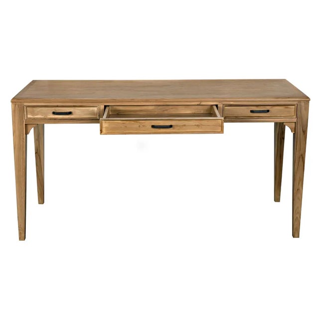 Noir NOIR Ambrose Desk, Bleached Teak For Sale - Image 4 of 5