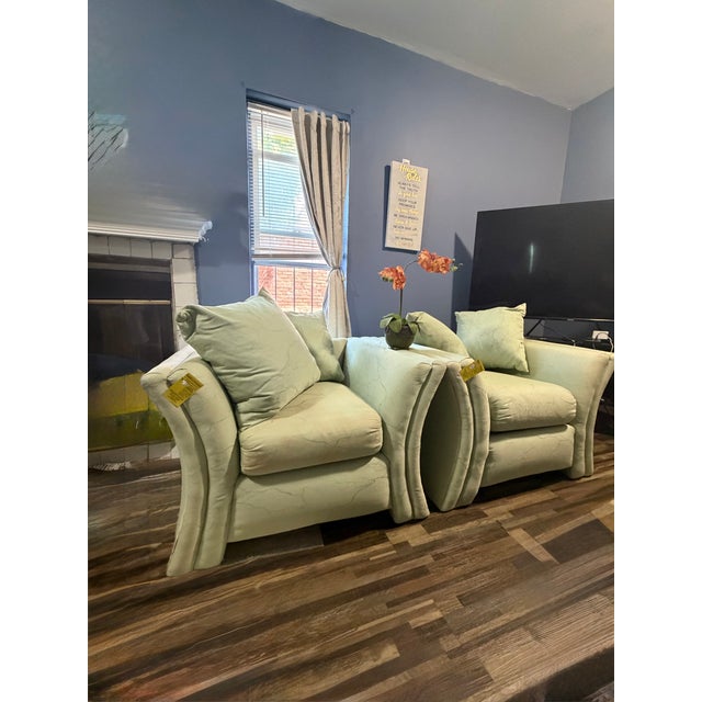 1980s Vintage Oversized Chairs (Pair) For Sale - Image 4 of 6
