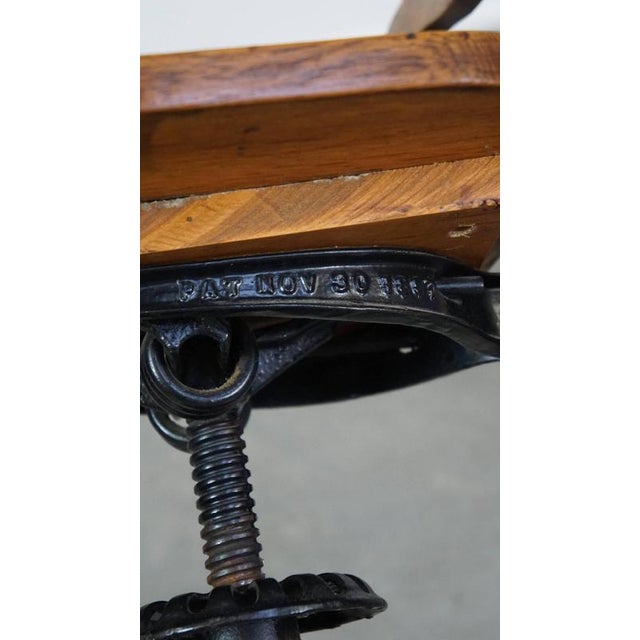 Late 19th Century English Office Chair with Tilting Backrest and Height Adjustment For Sale - Image 13 of 16