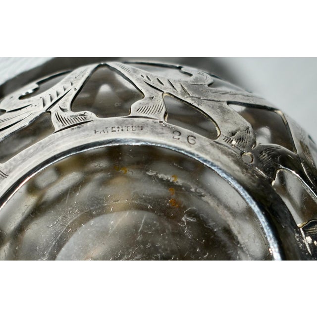 Transparent Antique Perfume Bottle in Sterling Silver Overlay For Sale - Image 8 of 13