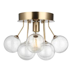 Sean Lavin By Visual Comfort Studio Bronzeville 1-Light Semi-Flush Mount in Satin Brass