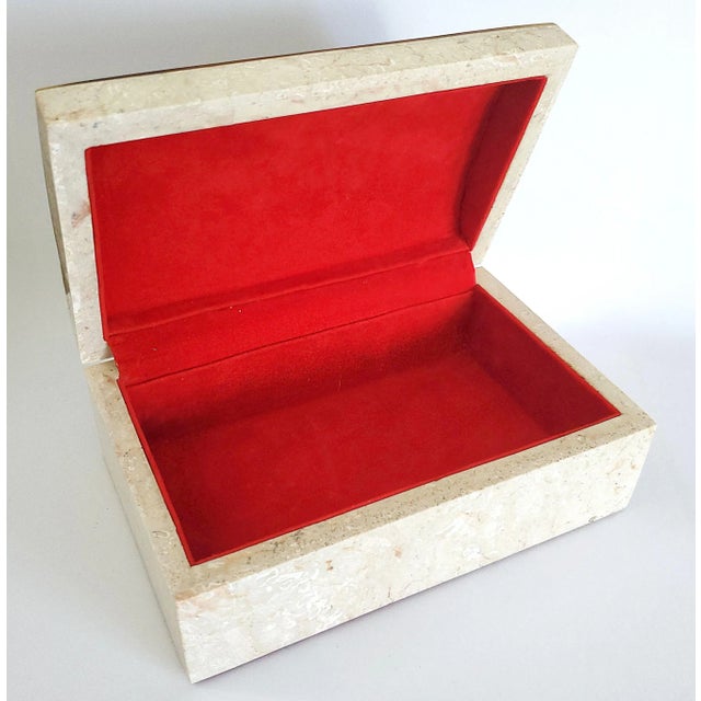Alabaster Jewelry Box Seashells Marble Inlay For Sale - Image 8 of 10