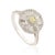 Art Deco Yellow Diamond Ballerina Cocktail Ring in 18k White Gold Size 7 For Sale - Image 4 of 16