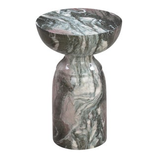 Rue Grey & Blush Faux Marble Side Table For Sale