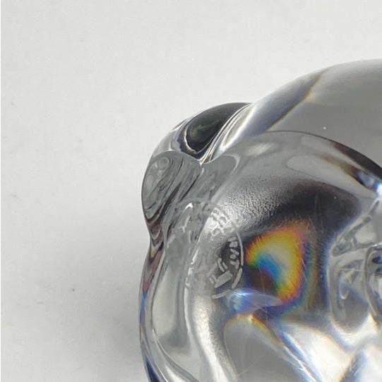 Late 20th Century Baccarat France Bunny Rabbit Clear Crystal Paperweight Figurine (Seated, Ears Back) For Sale - Image 12 of 12