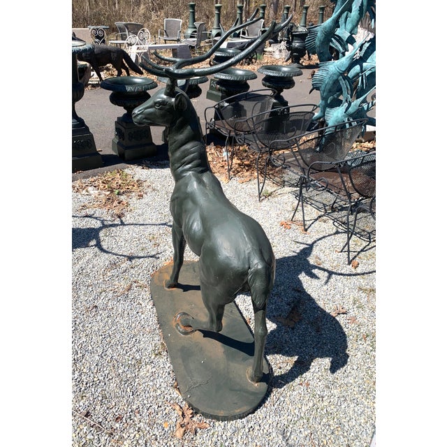 Cast Iron Deer Statue Chairish