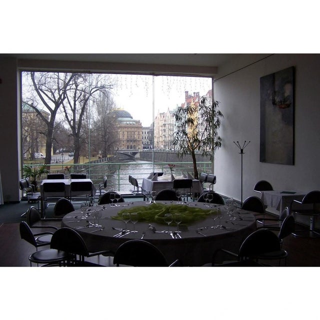 Black Leather Chair from the Mánes Exhibition Hall For Sale - Image 11 of 12