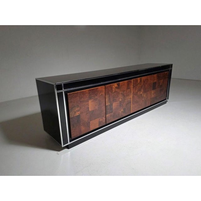 Sideboard in Burl Walnut and Black Lacquer by Mario Sabot, Italy, 1970s For Sale - Image 9 of 9