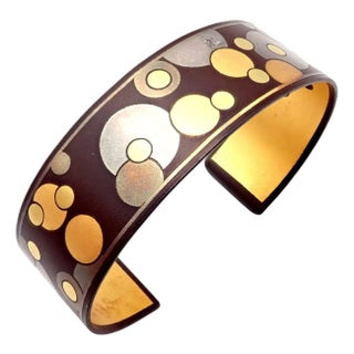 1970s Vintage Tiffany & Co. Angela Cummings Black Iron & Gold Cuff Bracelet For Sale