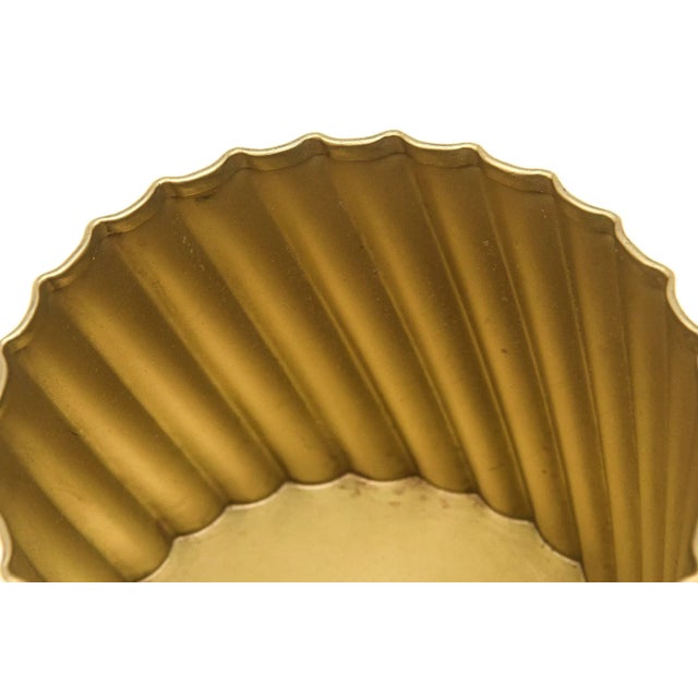 Vintage Brass Fluted Box With Ball Top MId Century Modern Desk Accessory, 1950's For Sale - Image 9 of 11