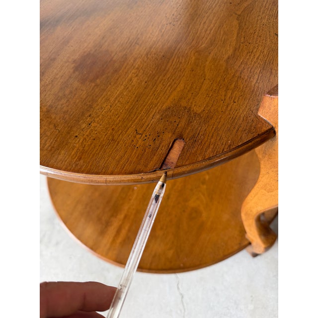 Hollywood Regency Grosfeld House Walnut Three-Tier End Tables – Pair For Sale - Image 15 of 16