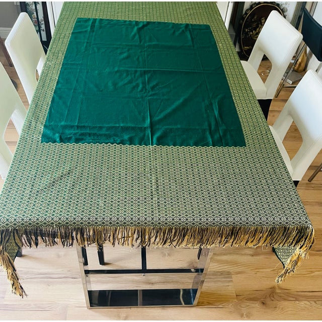 Unique vintage textile- woven brocade gold silk and wool . Great pattern and design. Unique decorative and collectible...