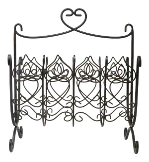 Vintage Mid Century Modern Wrought Iron Magazine Rack