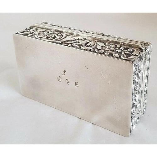 Antique Dutch Silver Repoussé Trinket or Jewellery Box Late 19th Century For Sale - Image 12 of 14