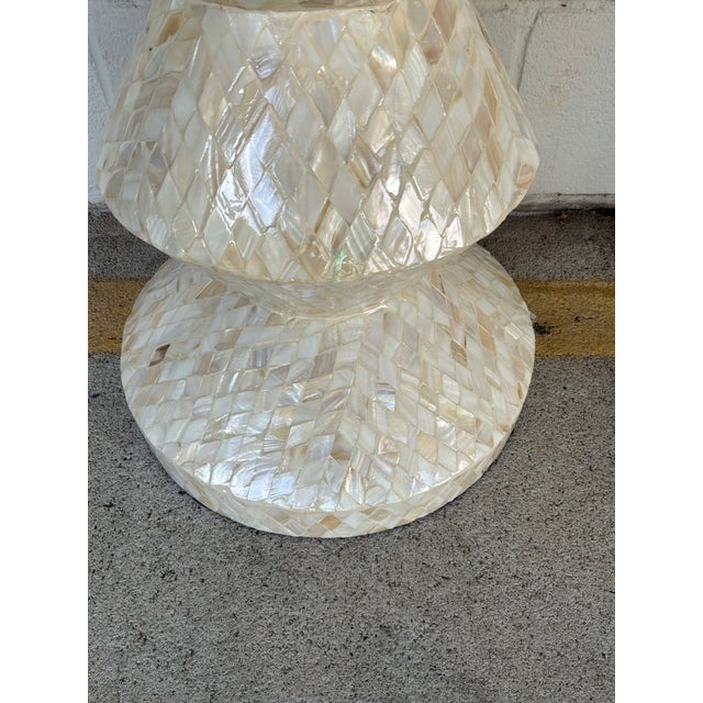 Contemporary Mother of Pearl Round Accent Table For Sale - Image 3 of 4
