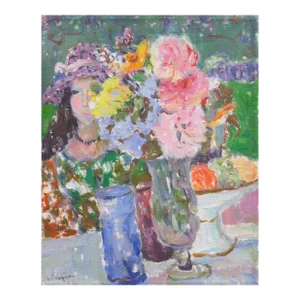 'Au Table' by Manuel Vicente Mujica, Venezuelan Post-Impressionist Oil, Museo De Bellas Artes, Caracas