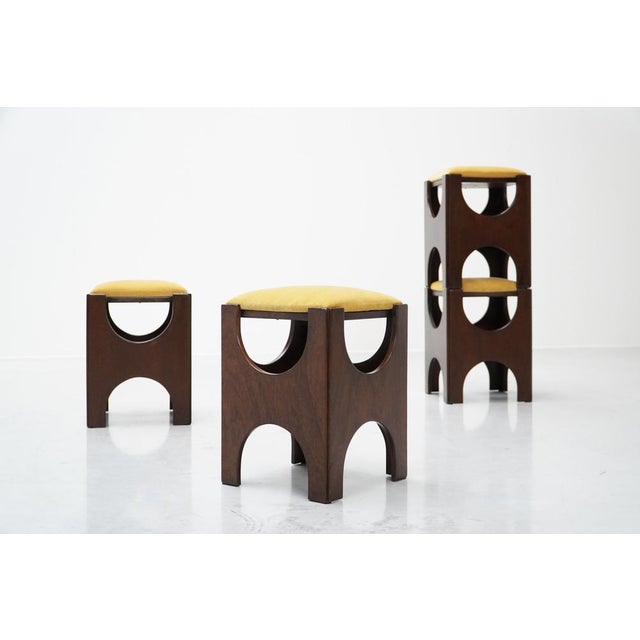 Mid-Century Modern Stool by Charles Vandenhove for Lucien Brull University Residence, Belgium, 1967 For Sale - Image 3 of 15