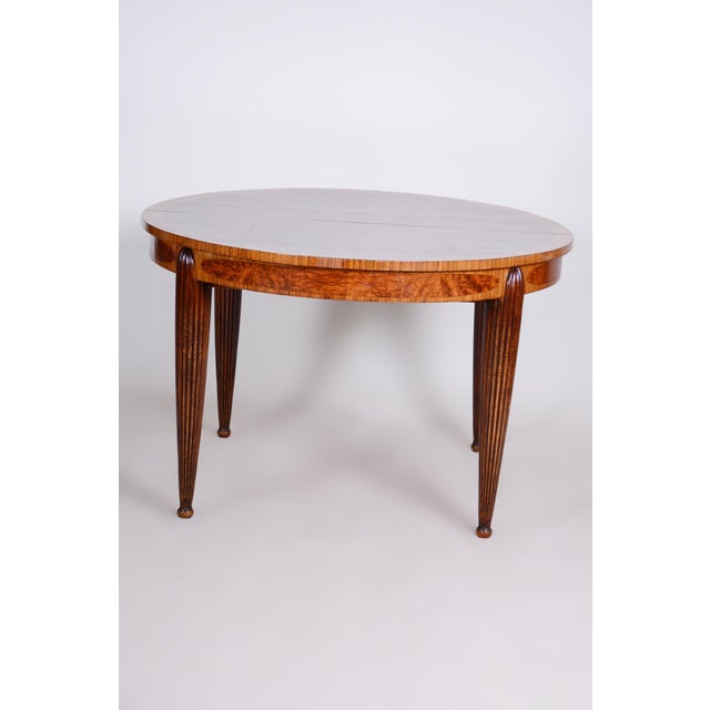 Art Deco Dining Set in Walnut and Mahogany by Paul Follot, France, 1920s, Set of 7 For Sale - Image 6 of 18