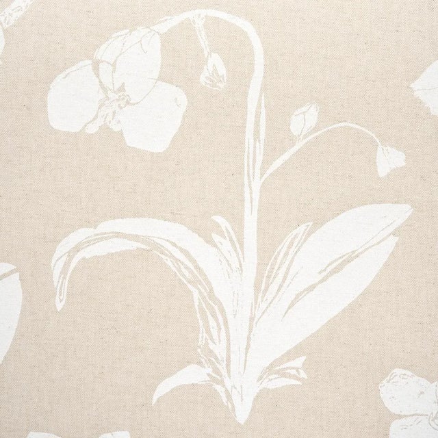 Contemporary Sample - Schumacher x Hera Ford Orchids Have Dreams Fabric in Light Neutral For Sale - Image 3 of 4