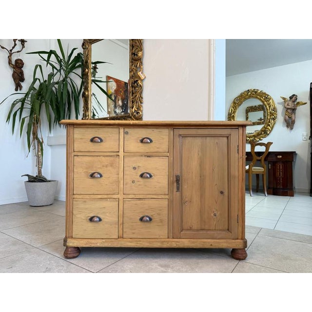 Art Nouveau Shop Chest in Spruce, 1890s For Sale - Image 6 of 18