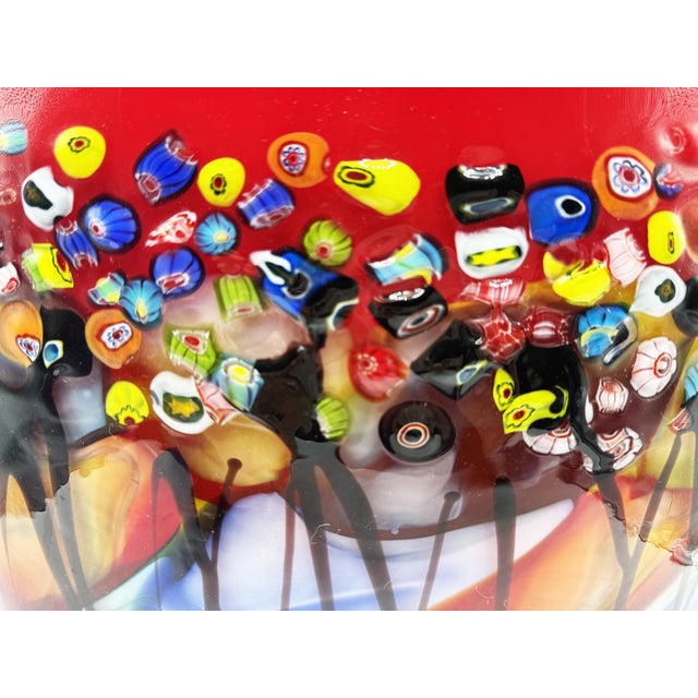 Red Murano Murrina Vase, 1980s For Sale - Image 8 of 17