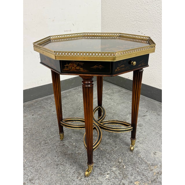 Chinoiserie Henredon Chinoiserie Octagonal Accent Table, Vintage For Sale - Image 3 of 12