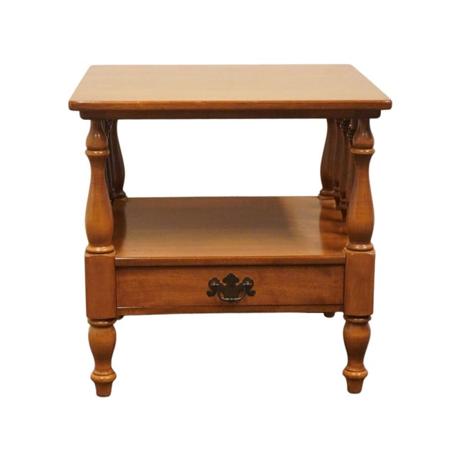 Brown Ethan Allen Heirloom Nutmeg Maple Colonial Early American 23" Accent End Table 10-8545 For Sale - Image 8 of 11