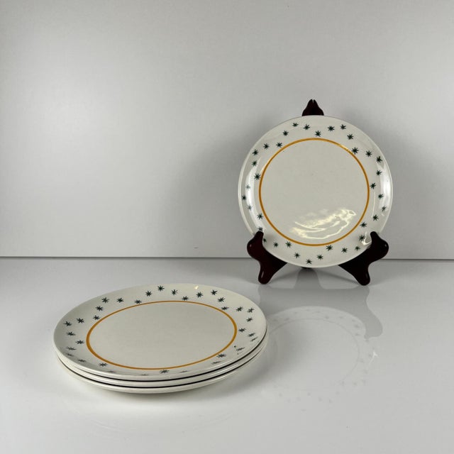 Primefleur Creation Constellation Model Dessert Plates from Gien, 1950s, Set of 4 For Sale - Image 11 of 11
