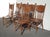 French Country Set of Six Vintage Oak Pressback Dining Room Chairs ~ French Country 2of 2 For Sale - Image 3 of 12