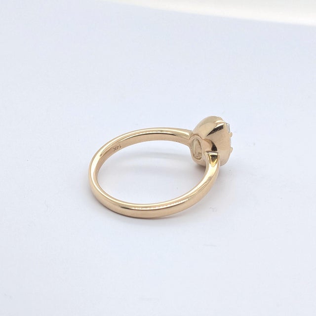 14k Yellow Gold Solitaire Engagement Ring With a ~2ct Tilted Marquise Diamond, Size 7 For Sale - Image 4 of 8