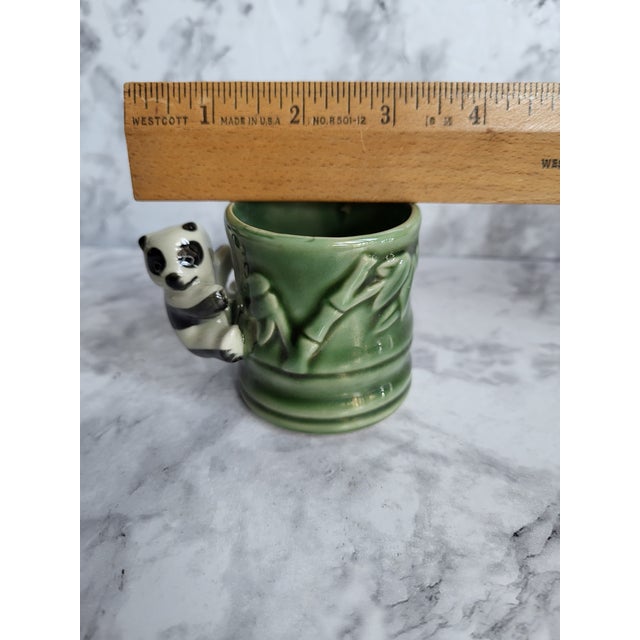 Ceramic 1960s Glazed Majolica Bamboo Panda Planter For Sale - Image 7 of 9