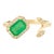 Art Deco Style Emerald Diamond Open Wedding Ring in 18k Gold Size 5 For Sale