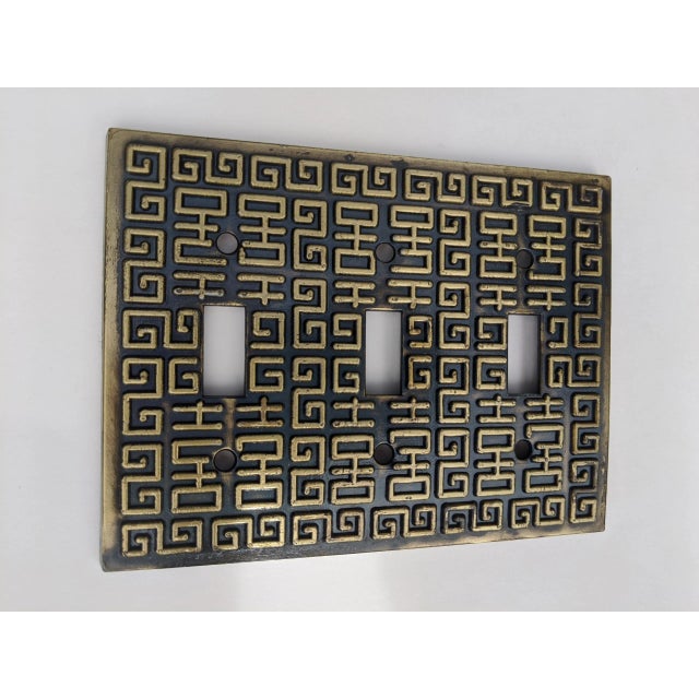 Vintage Mid Century Modern Deadstock (was in Original Packaging; Never Opened, Never Used) Triple Toggle Switch Cover In...