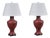 Large 1930s Republic Period Cinnabar Lamps - A Pair For Sale