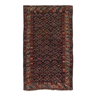 Antique Kuba Rug in Beige-Brown With Tribal Geometric Patterns - Rug & Kilim For Sale