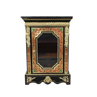 Small 19th Century Napoleon III Brass Showcase and Blackened Pear, Era - Middle Xixth For Sale