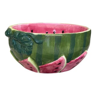 Vintage Trompe L’Oleil Watermelon Bowl For Sale