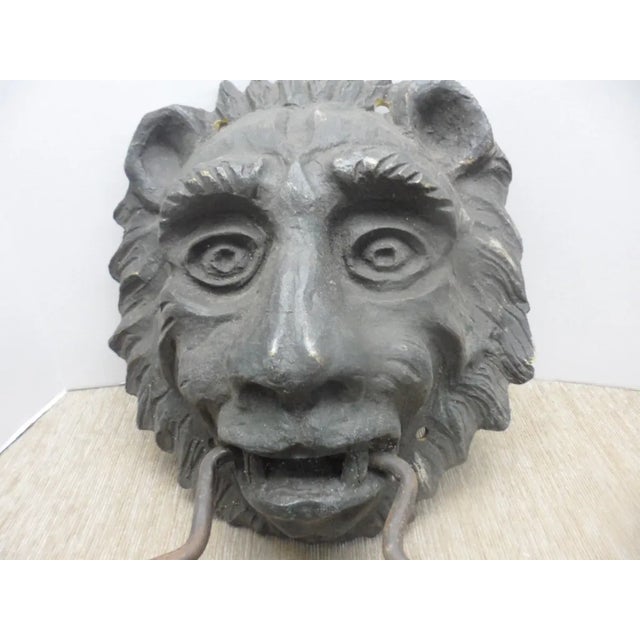 Gothic Large Lion Head Door Knocker For Sale - Image 3 of 5